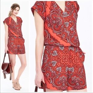 Banana Republic Red Paisley Dress